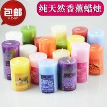 Red incense candle cylindrical smoke-free to go to the atmosphere Smoky smoked smoke-scented indoor small candle-scented candle scented and creative round