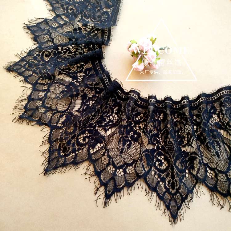 French single boutique black and white eyelash lace accessories underwear dress skirt clothing accessories 18CM wide