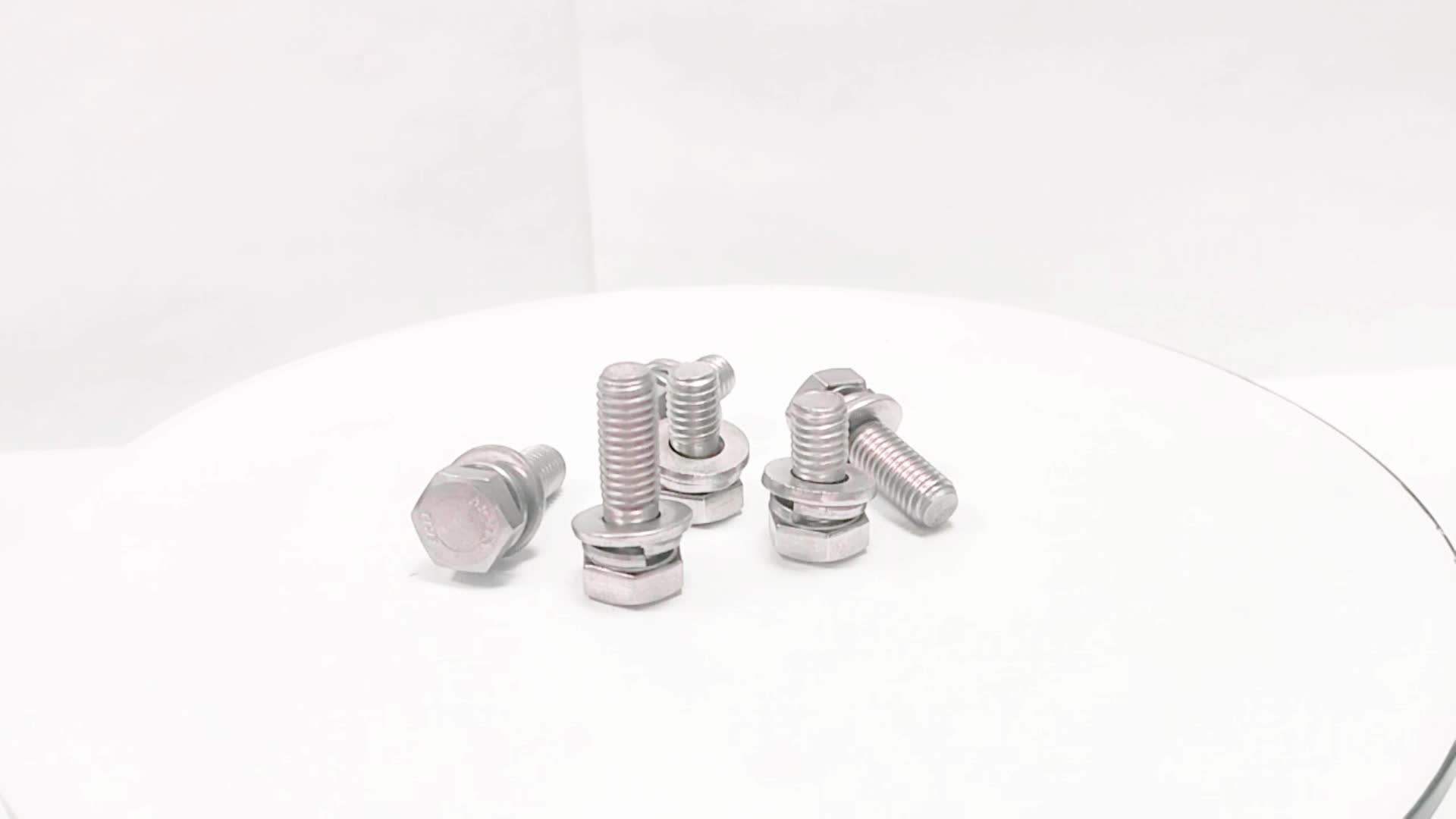 Din9074 M12 Stainless Steel Outer Hexagon Bolt With Gasket Combination