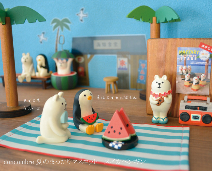 Japanese groceries Summer summer series Ice cream Watermelon penguin popsicle White bear small ornaments