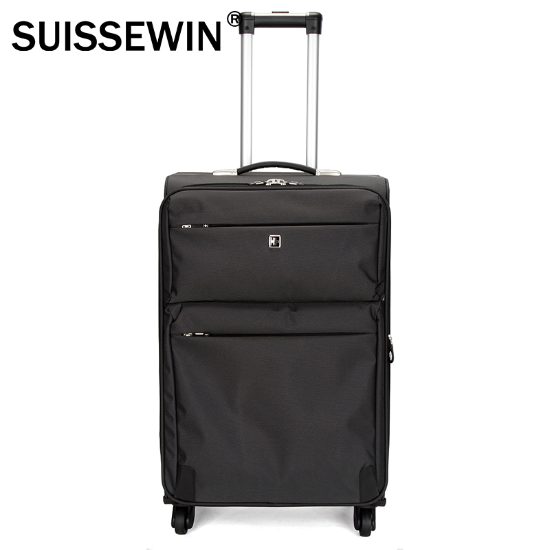 Swiss Army Knife SUISSEWIN Universal Wheel Pull-Lever Box Men And Women Expandable Business Travel Oxford Cloth Suitcase