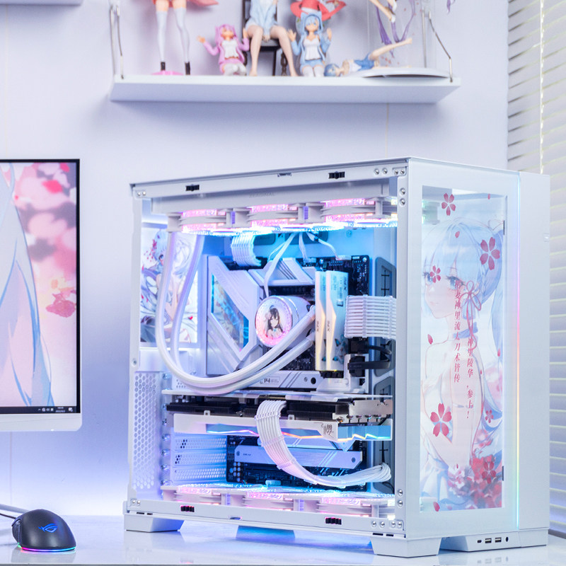 LIANLI Bauhaus o11d sea view house pure white host custom blowing snow whole family barrel cool-wise water cooling desktop 