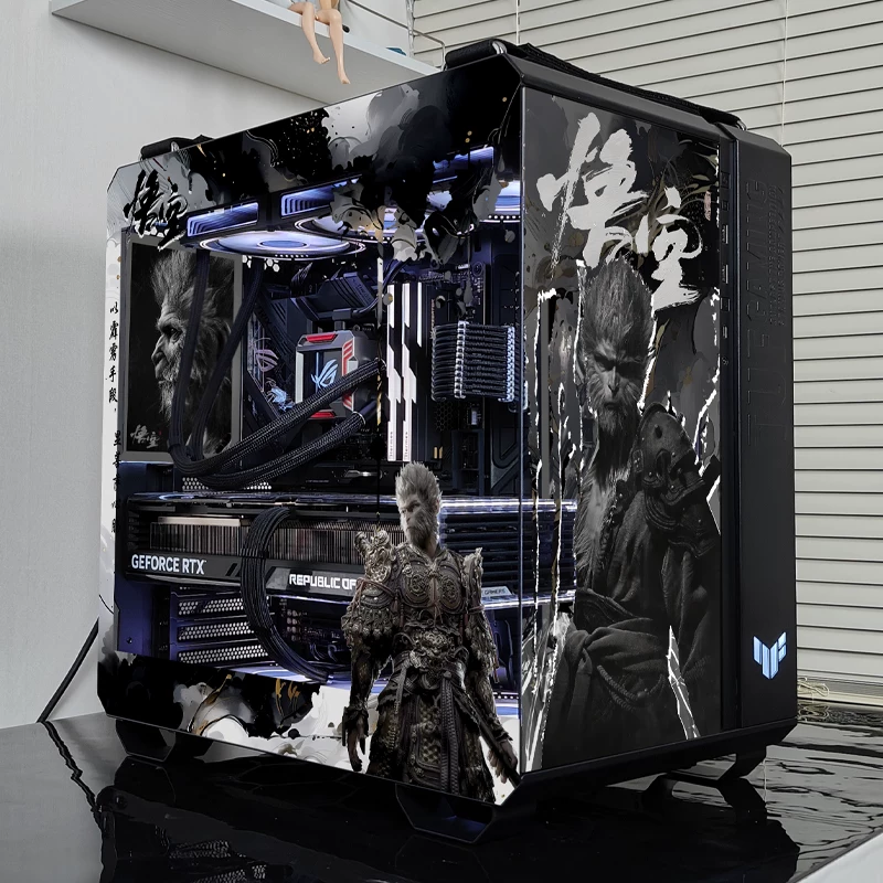 Asus GT502 библиотека боеприпасов EVA соединение видовую комнату rog семья ведро снежная вода охлаждение игрового пурпурного компьютера