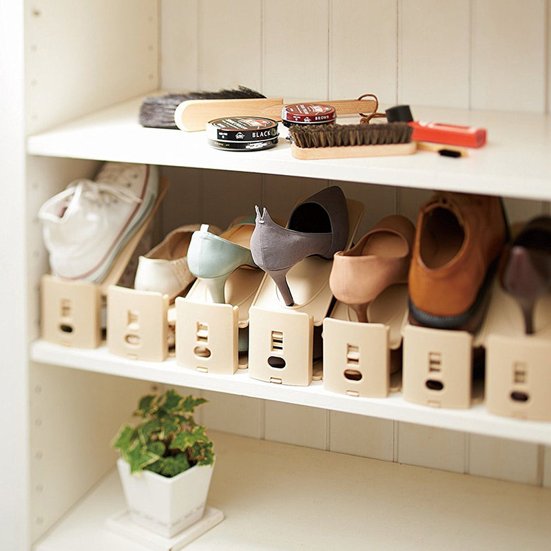 like it Japanese shoe rack shoe holder 2 sets 6 assembly adjustable height containing shelf finishing rack-Taobao