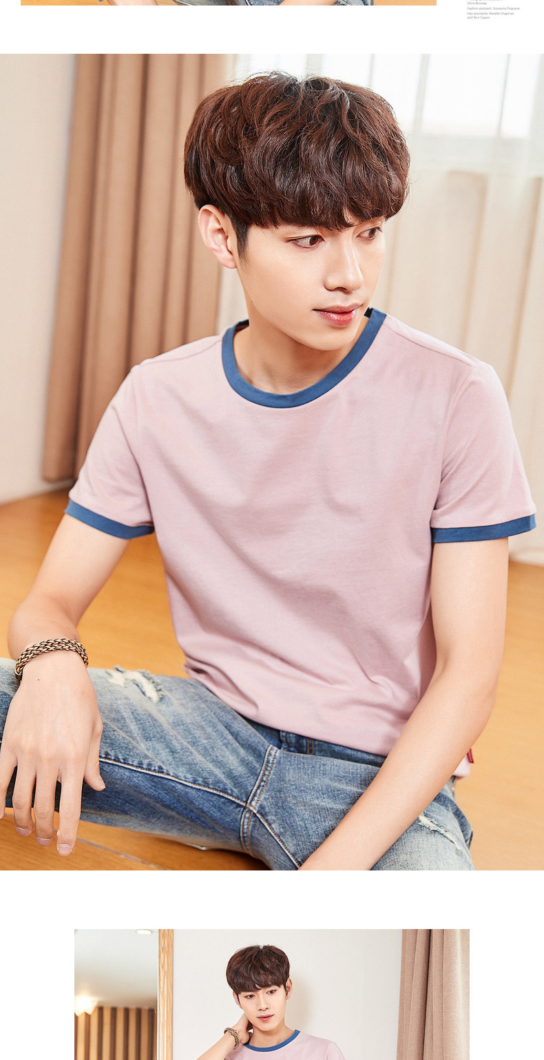 Quần áo Tiancheng 2019 hè mới nam xu hướng áo thun ngắn tay phiên bản Hàn Quốc của áo cotton nhỏ sửa chữa áo sơ mi body tay áo áo oversize nam