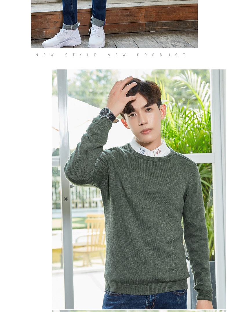 Quần áo Tiancheng 2019 xuân mới nam thanh niên cổ tròn áo len xu hướng phiên bản Hàn Quốc của áo sơ mi áo len áo khoác jean