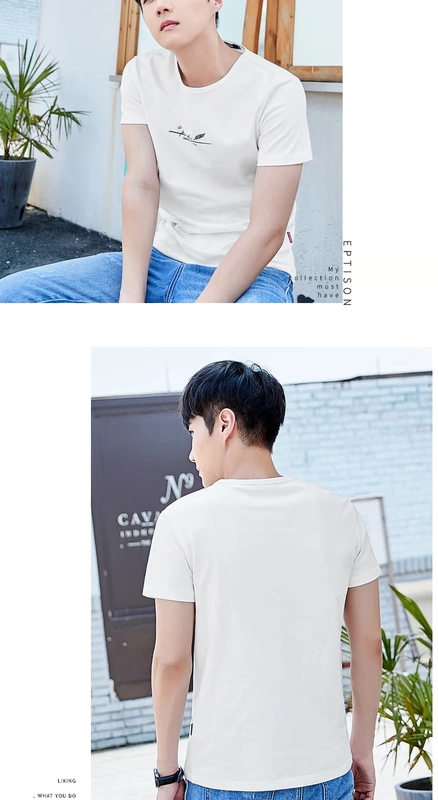 Sản phẩm quần áo Tiancheng 2019 hè mới cho nam áo thun ngắn tay cotton cổ tròn phiên bản Hàn Quốc của áo sơ mi màu trơn Slim đáy áo thun polo