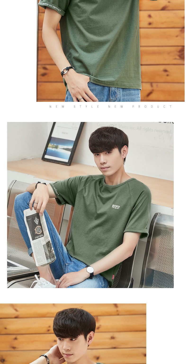 Quần áo Tiancheng 2019 hè mới áo thun nam tay ngắn Hàn Quốc cotton cổ tròn xu hướng nam nửa tay áo áo cộc tay