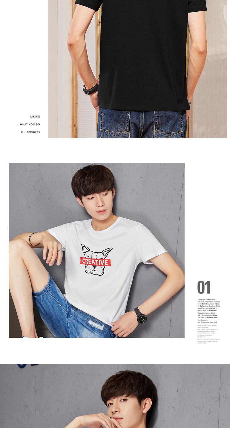Quần áo Tiancheng 2019 hè mới cho nam áo thun ngắn tay cotton cổ tròn xu hướng nam hip-hop nửa tay áo thun nam basic