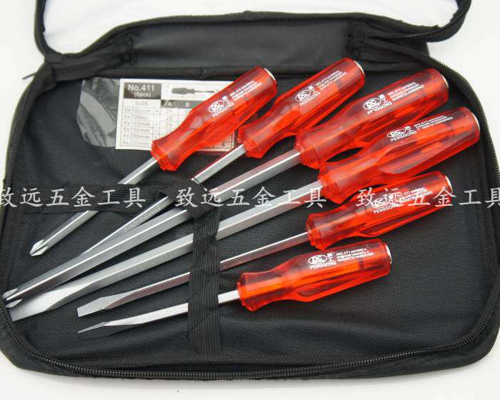 Peng Gong 411 beating through the heart screwdriver through-head impact screwdriver screwdriver 6 centimeter rod square rod