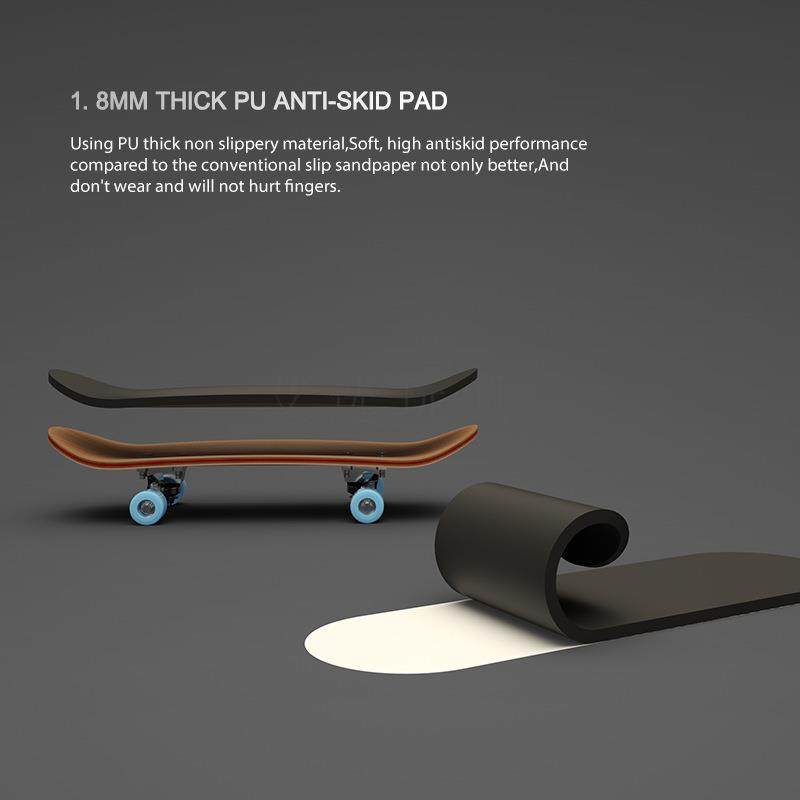 Boys' Maple Wood High-End Limited Edition Finger Skateboard Mini Flip Team Professional Version Competition with Anti-Slip Mat Stress Relief Toy