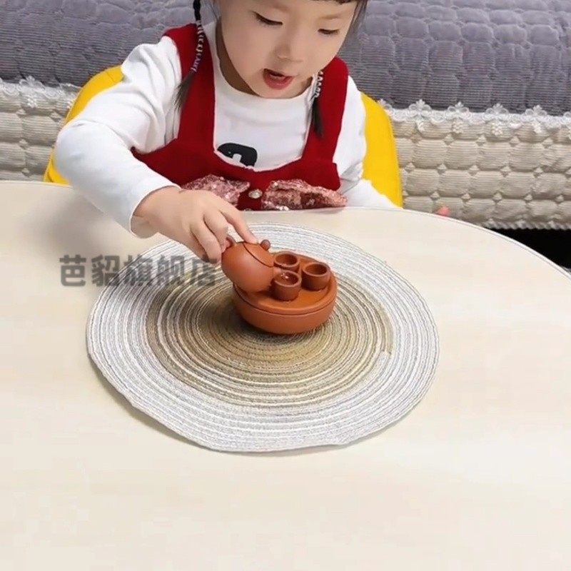 Children's Mini Tea Set Toy Pretend Play Tea Tray Household Small High-Temperature Fired Purple Clay Teapot Decorative Ornament Xz