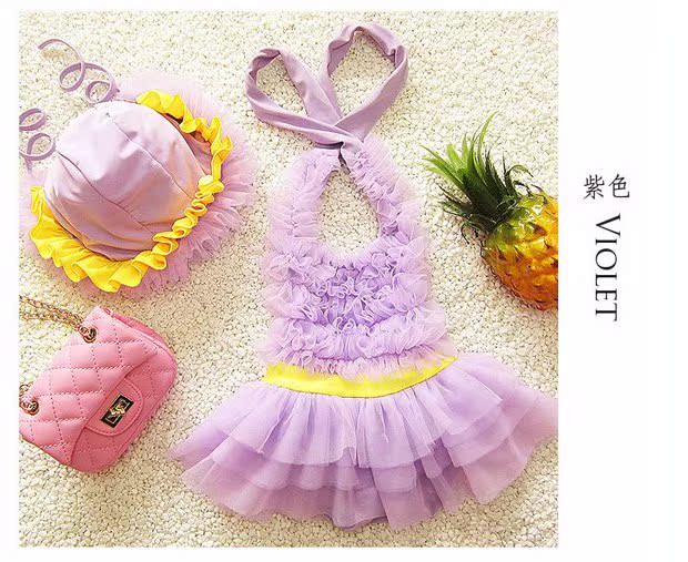 Bộ đồ tắm bé gái công chúa một mảnh dễ thương kiểu váy trẻ em 2-9 tuổi 3 bé gái áo tắm ren - Bộ đồ bơi của Kid đồ bơi cho bé gái