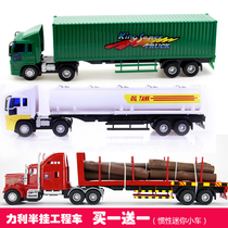 Lili inertial truck forklift road roller semi-trailer American oil tank truck container truck transport truck truck pull wooden car boy