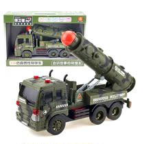 Literary childrens inertial engineering vehicle toy military vehicle missile vehicle rocket launcher helicopter with music story