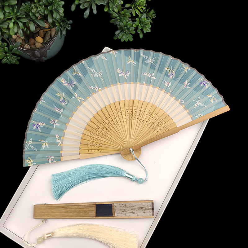 Chinese wind double fan folding fan fan retro-wind fan fan small folding fan carry with the summer female dance
