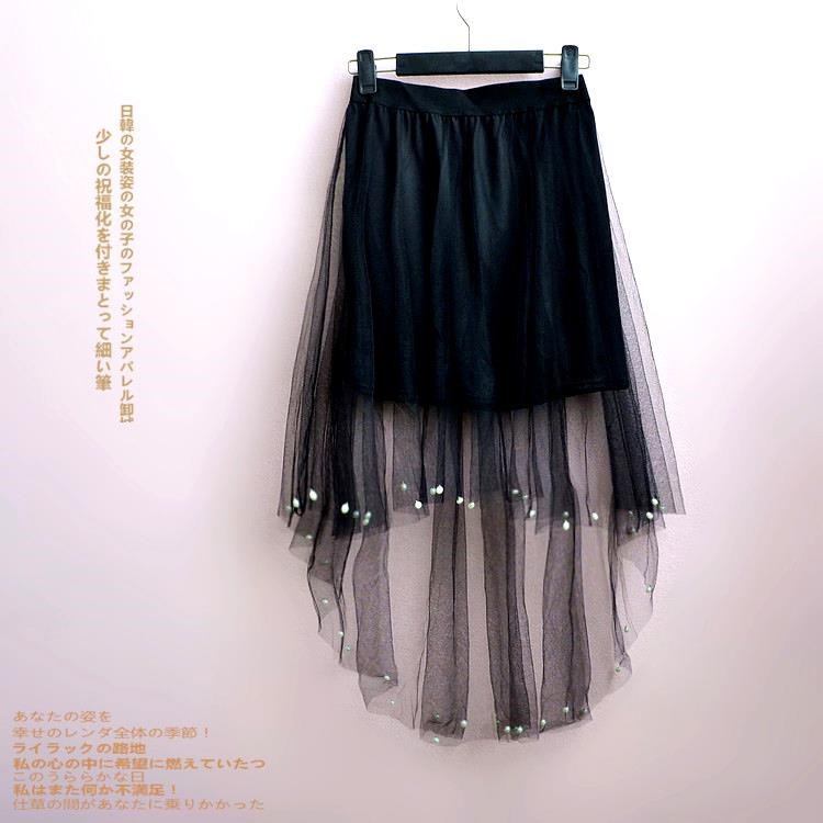 Short skirt skirt hip skirt outside the half body salsa fish tail new skirt women's summer 7 lace medium and long version of spring mesh