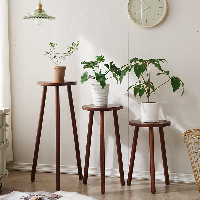 Floor style Flower Several indoor balcony Living room Full solid wood flowerpots Shelf Nordic minimalist Meat Shelf Single Side A Few-Taobao