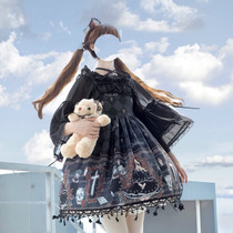 Spring 2020 new Japanese soft girl sweet girl Lolita dress with Ji sleeve one-shoulder chiffon shirt