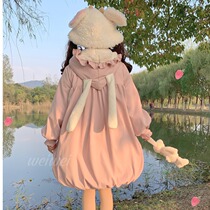 Han mushroom cold {spot} ~ original design lolita cute rabbit ear hood with thick cotton coat