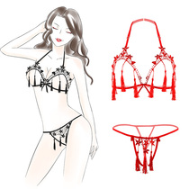 Love Lingerie Sexy Streaming Su Uniform Three-point Style Pajamas Free of Passion Suit Transparent Blood Trickling-in-the-Pants