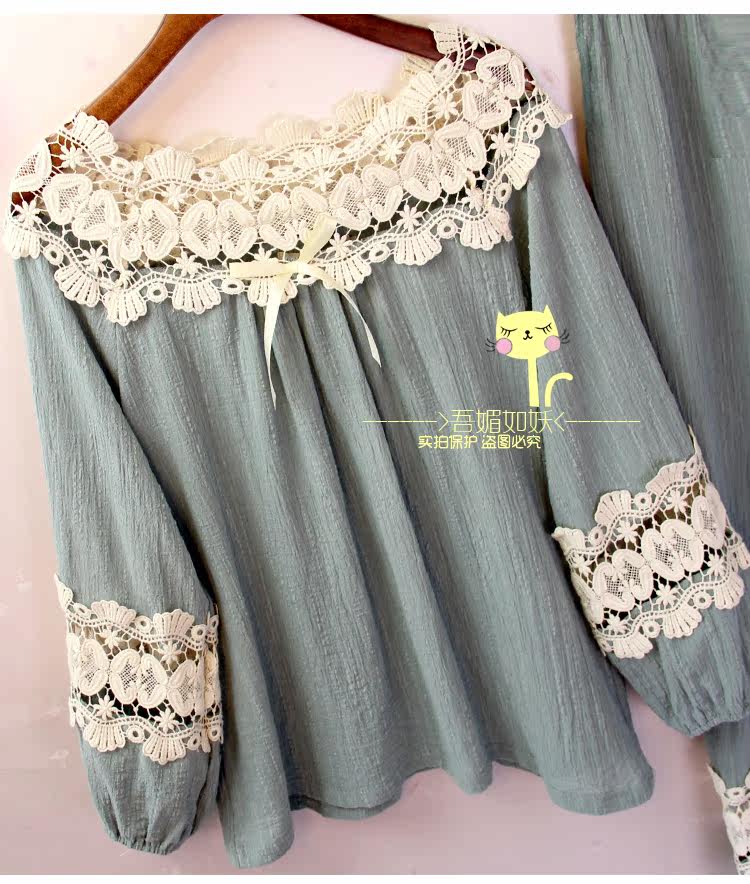 Pyjama pour femme en Coton à manches - Ref 2995169 Image 12