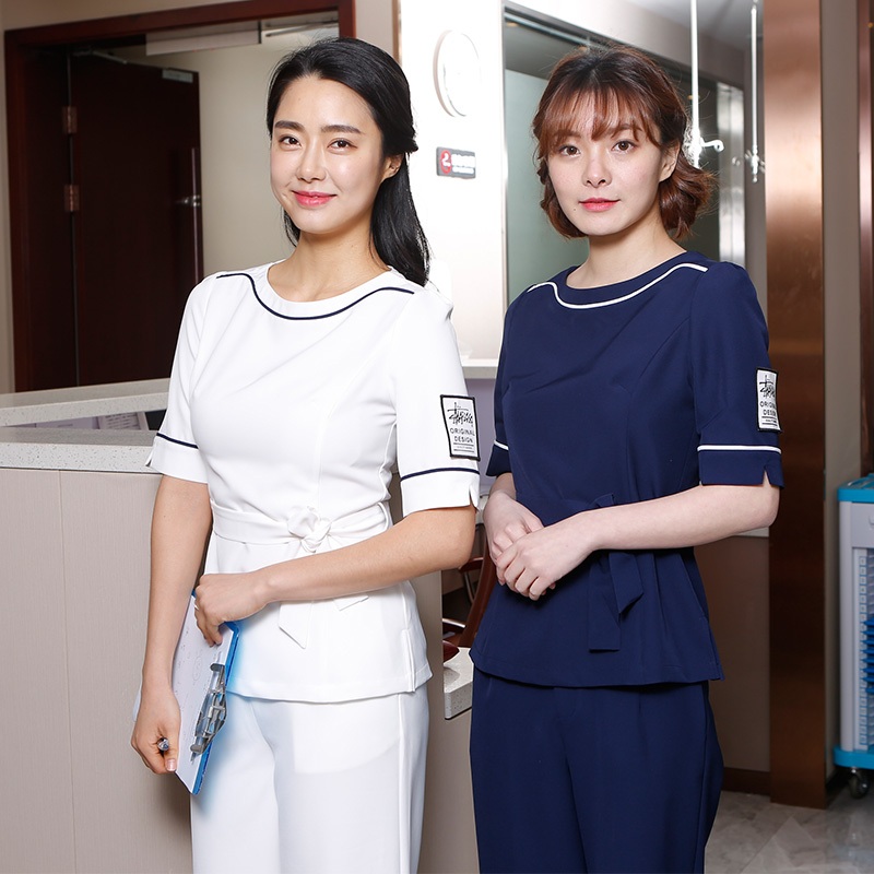 2022 new beautician work clothes woman high-end beauty salon long sleeve suit health care nurse skin management workwear