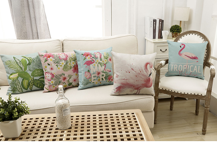 Bắc Âu theo phong cách tối giản mục vụ Flamingo lanh bông gối đệm phòng khách lớn sofa đệm thắt lưng gối với lõi - Trở lại đệm / Bolsters bộ chăn gối ngủ văn phòng giá rẻ