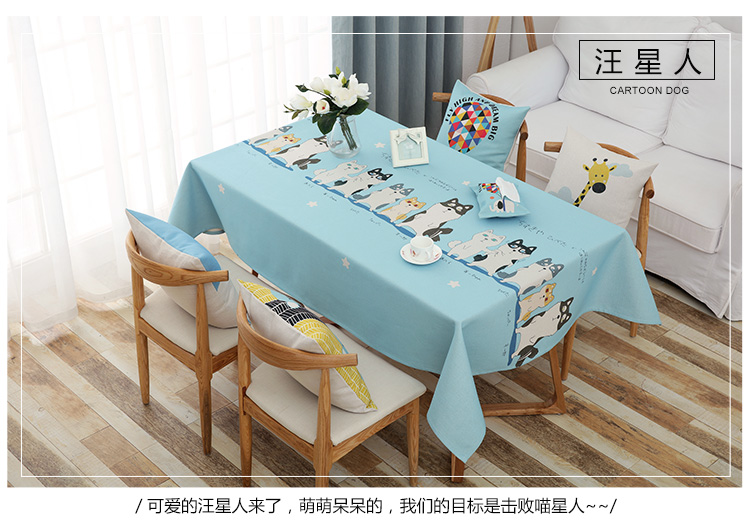 Phim hoạt hình Hàn Quốc dễ thương vải cotton lanh bàn cà phê vải nhỏ tươi trẻ em bàn vải ký túc xá khăn trải bàn khăn - Khăn trải bàn miếng trải bàn ăn