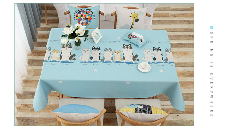 Phim hoạt hình Hàn Quốc dễ thương vải cotton lanh bàn cà phê vải nhỏ tươi trẻ em bàn vải ký túc xá khăn trải bàn khăn - Khăn trải bàn miếng trải bàn ăn