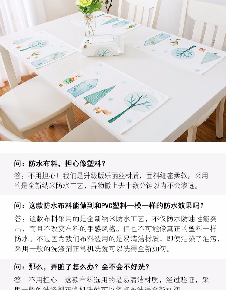 cartoon nordic trẻ em Hàn Quốc đơn giản không thấm nước placemat coaster bảng cách nhiệt pad cờ bảng vườn ươm vải - Khăn trải bàn khăn trải bàn nilon