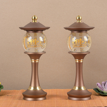 Buddhas front light crystal glass lotus lamp for lamp led seven colors for the lamp Off the public light lotus lamp Home Buddha lamp for the lamp