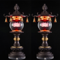 Lampe en cristal de lotus Bouddha pour la lampe Seven Cairover Hall Bouddha avant pour la lampe Lampe Changming lampe Bouddhiste feu jaune clair Han léger Han léger pour boucher