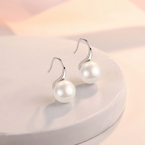 Короткие серьги из жемчуга, аксессуар, серебро 925 пробы