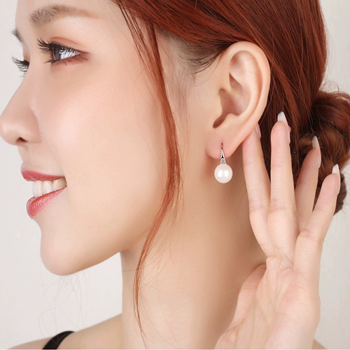 Короткие серьги из жемчуга, аксессуар, серебро 925 пробы