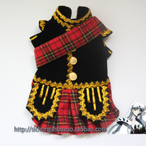 Private pet hand-made pet Scotland uniform dress Male dog uniform suit Dog personality clothes Thin coat customization