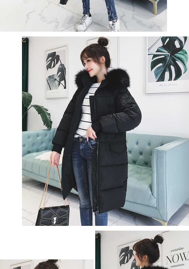 Mùa đông mới cotton phù hợp với nữ phiên bản Hàn Quốc dày lên chống mùa dài đoạn bf sinh viên mùa đông bánh mì áo khoác áo khoác - Bông áo ấm phao nữ
