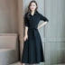 Áo len nữ mùa thu đầu mùa thu cotton và vải lanh nữ mùa hè 2019 mới dài khí chất tay áo dài đầu thu - Váy dài đầm đi biển Váy dài