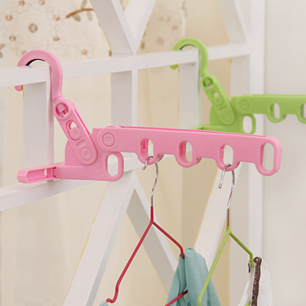 Pilotage travel portable folding hanger telescopic multifunctional clothes hanger for business trip home anti-slip hanger