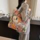 2025 Popular Cartoon Canvas Bag Large Capacity Women's Casual Shoulder Bag Tote Bag Handbag Embroidered Bag