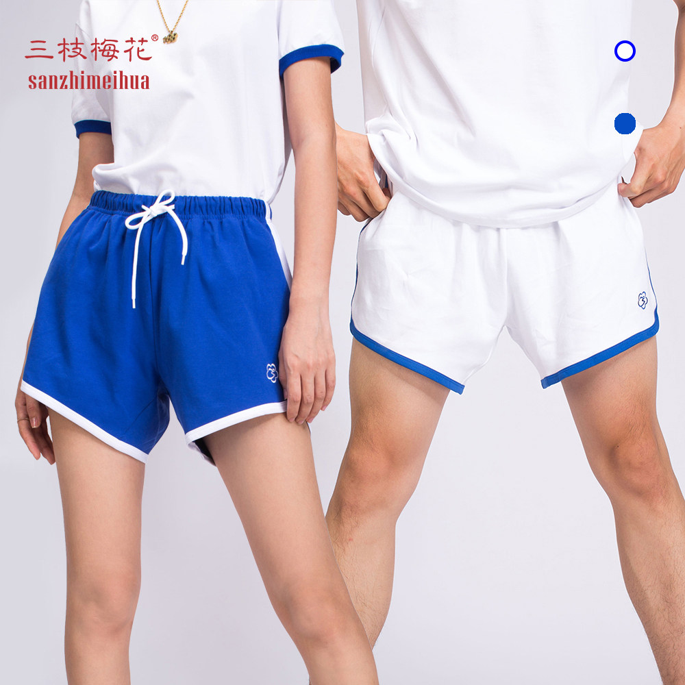 Three Plum Blossom sports shorts for men and women with the same style of running breathable casual loose 30% pants thin summer new