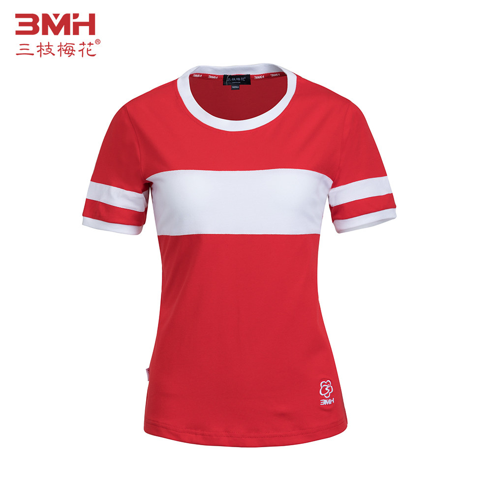 Three Branches Plum Blossom Short Sleeve T-shirt Woman 2019 New Round Collar Casual Loose Running T-Shirt Pure Cotton Tide Summer