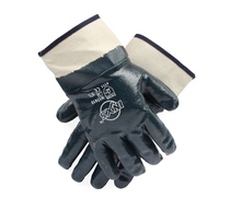 Serlitus N17410 nitrile oil-resistant gloves oil-resistant and wear-resistant general labor protection gloves waterproof and warm velvet lining