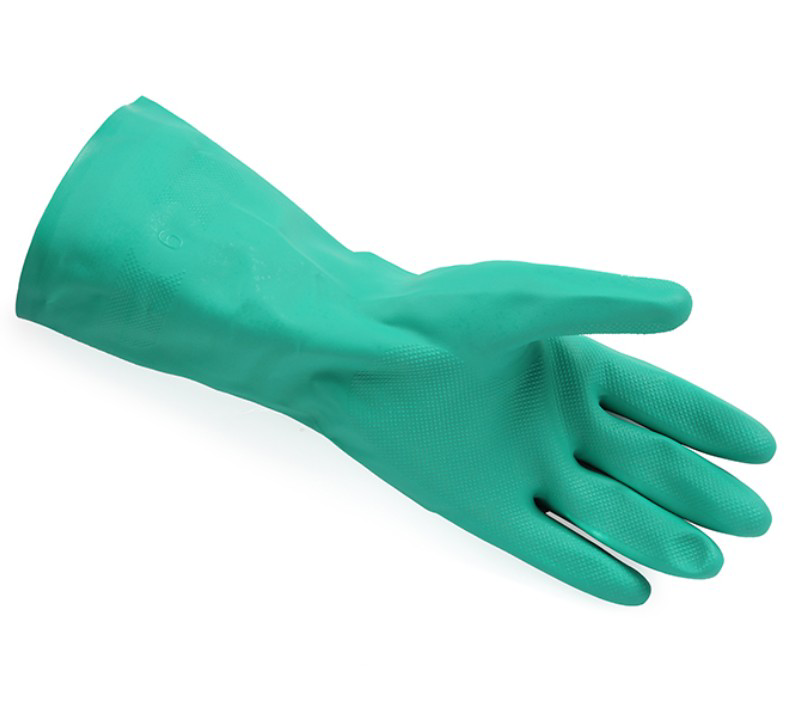 Gu'anjie 7922 nitrile rubber anti-chemical gloves fully coated 33cm long thickness 0 38 flocking lining