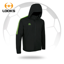 Road Kerse Autumn Winter Parenting Football Training Suit Sport Detachable Cap Training Wind Raincoat Jacket Man 671