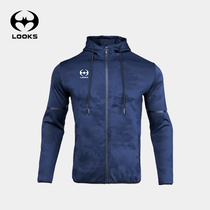 Lux new autumn and winter football training clothes running sports hooded training windbreaker camouflage coat men 3210