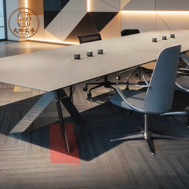 Simple Modern Pure Solid Wood Large Conference Table High-End Executive Desk Designer Reception and Negotiation Table Long Table