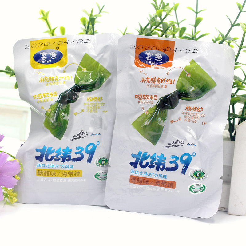 Palace fishing kelp knot 1000 g instant sweet and sour spicy flavor kelp silk small snack seaweed seaweed wakame snack