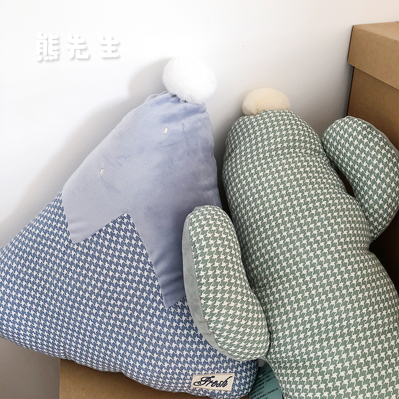 ins Korean cactus pillow cloud star doll plush toy doll sleeping hug cute snow mountain cushion