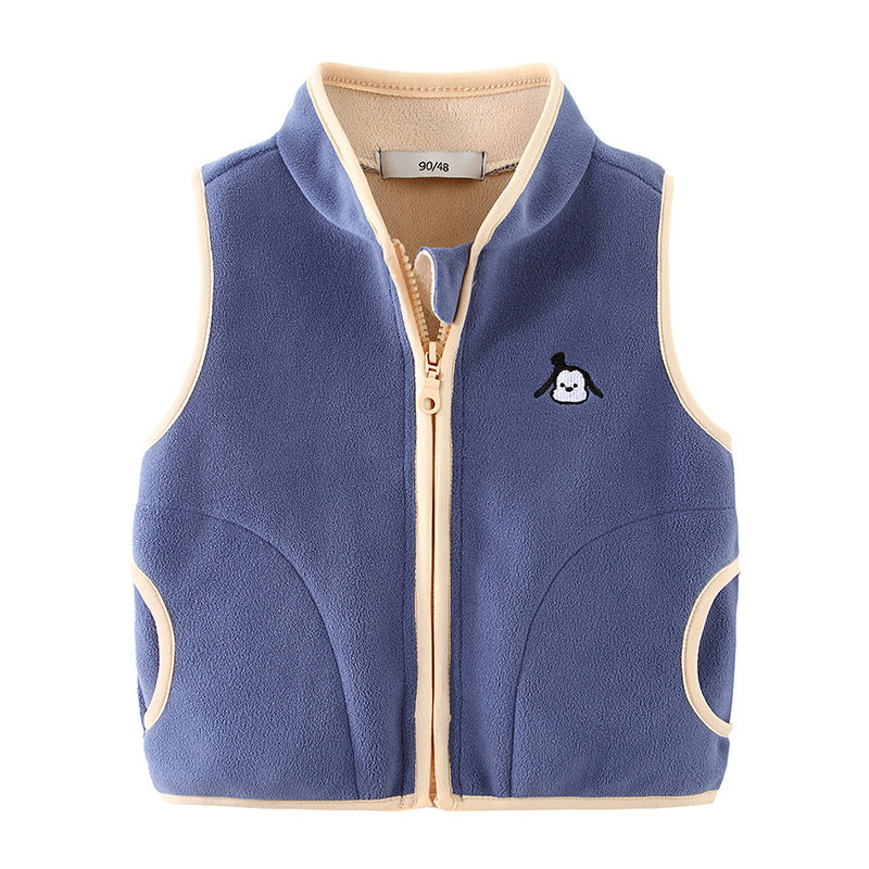 Boy waistcoat Chia Velvet Spring Autumn Season Girl Child Olgrain Suede Warm Vest Baby Laced Cardiff Shoulder 3208